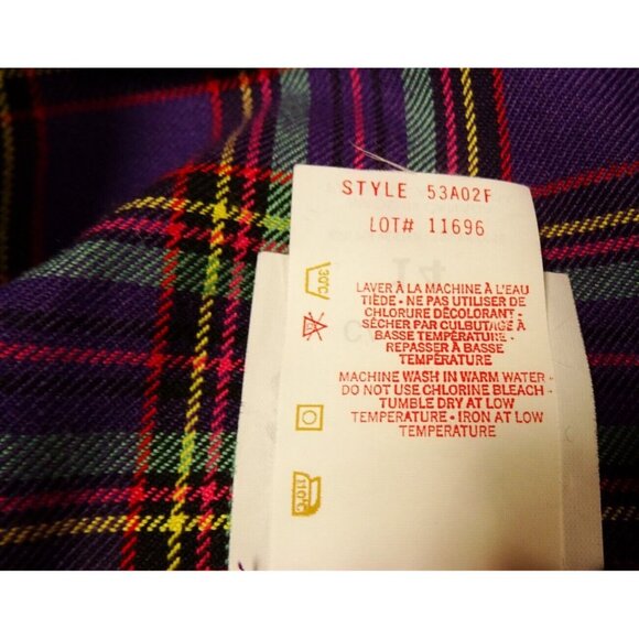 Vintage Lannie Purple Plaid Tartan Blazer and Matching Pleated Skirt Youth Sz 14 - Picture 4 of 14
